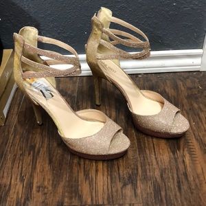 Glitter rose gold heels